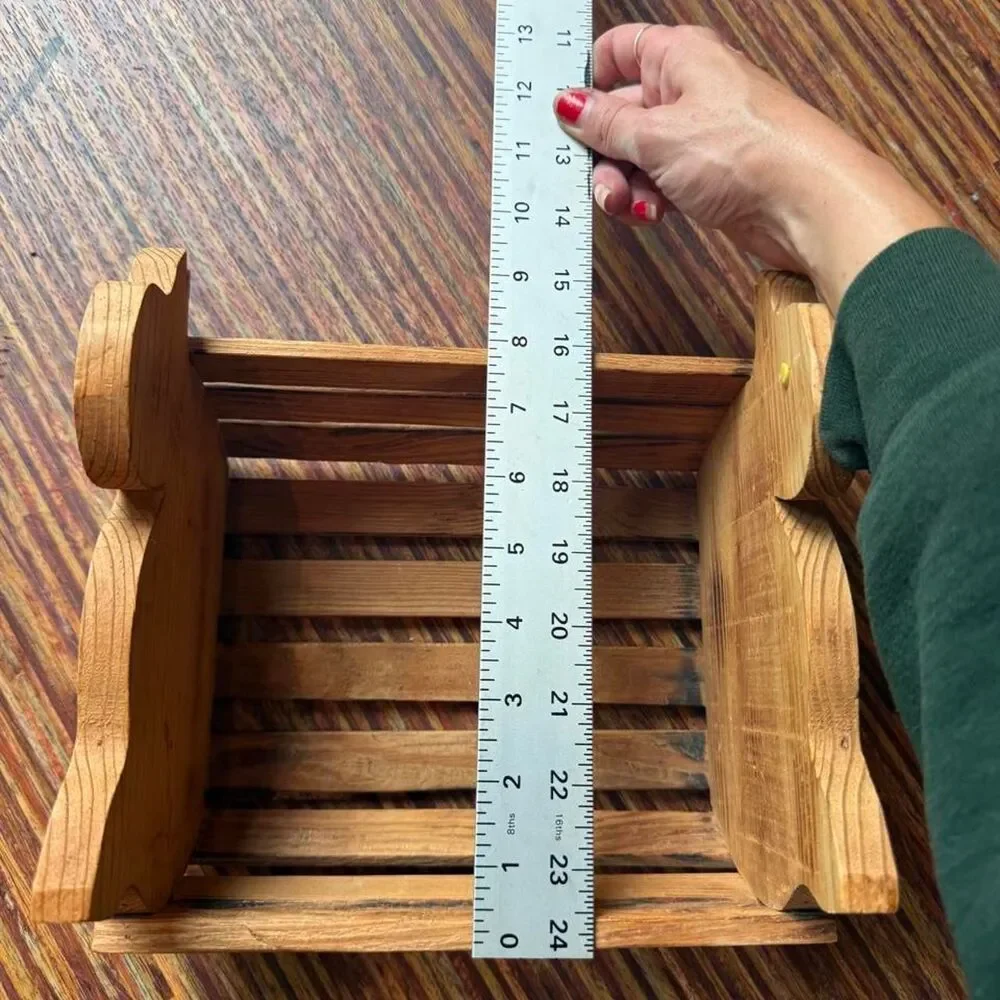 Vintage Handmade Wood Duck Crate Basket
